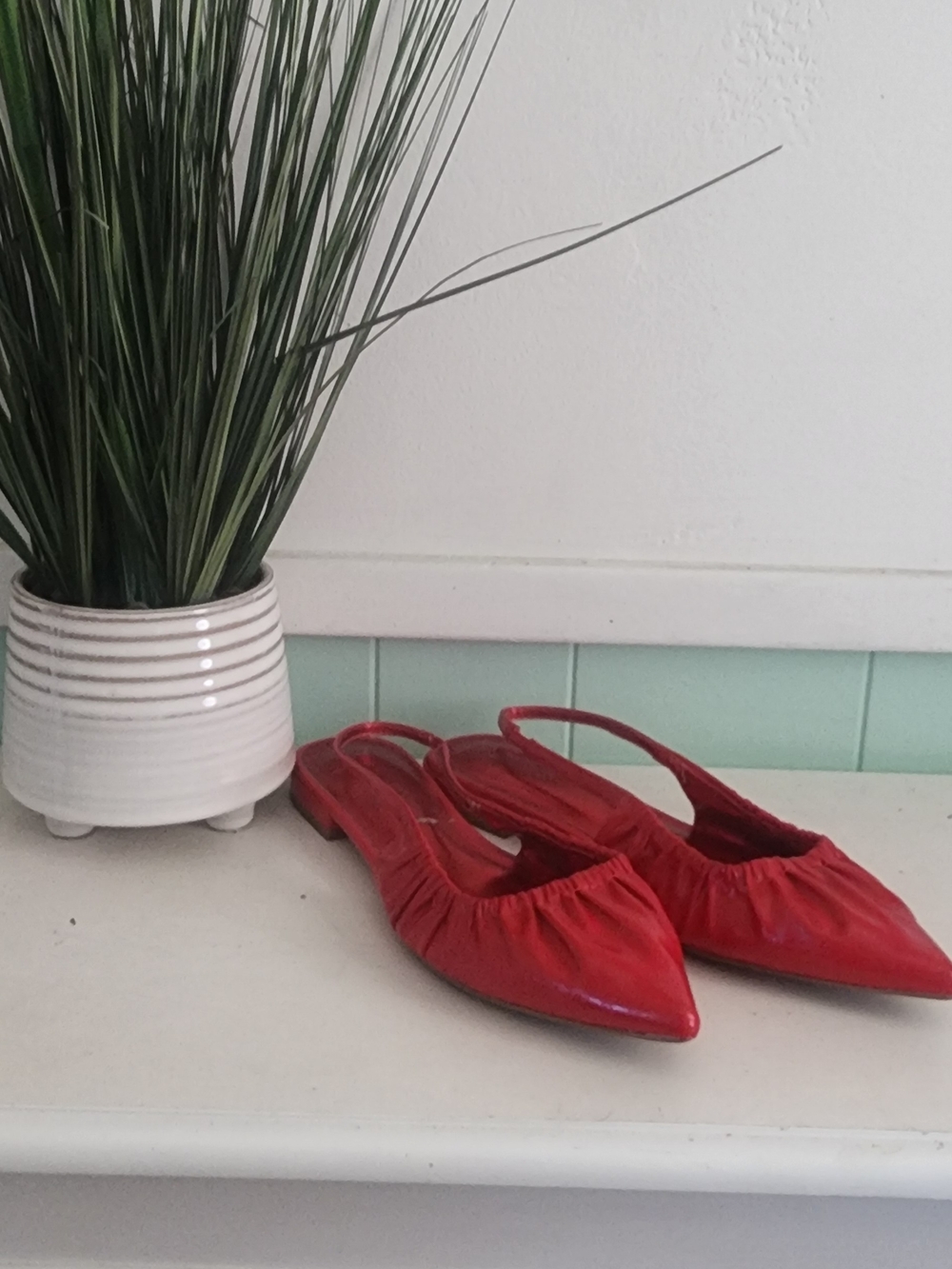 Aldo Red Pointed Slingback Flats